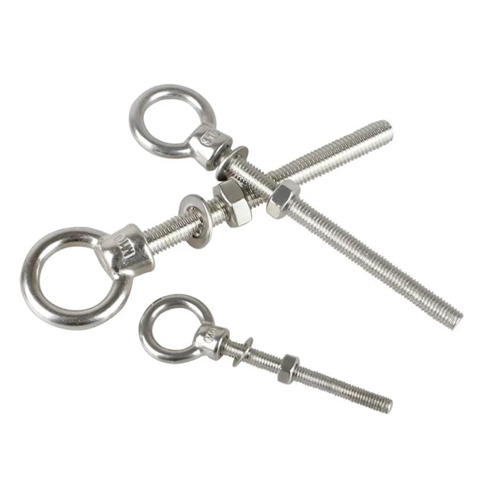 Cancamos Metalicos 5 pernos de ojo de elevación de hombro largo con orificio for anillo de tuerca, acero inoxidable 316, M6, M8, M10 y M12(M12X120)