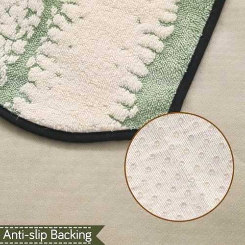 Image of HOKIPO Luxury Wavy Anti Slip Plush Sofa Cover Mat | Make Your Own Sofa Cover Set, Mat Length 90(D) x 150(L) cm, Pistachio Green (AR-5983-GRN)
