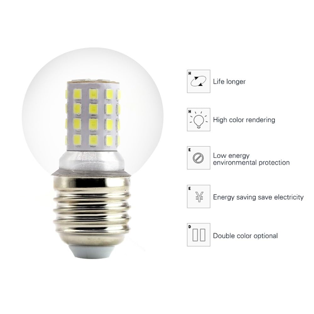 1fortunate lights, Paquete de 10, bombillas LED for lámparas AC220V E27 G45 5W/7W/9W, lámpara colgante for foco de mesa(Cold White,9w)