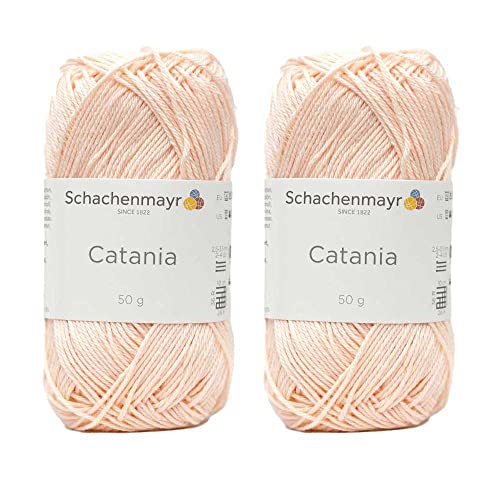 Image of [ Set of 2 Skeins ] SMC Catania Originals 100% Mercerized Cotton Yarn, Total 3.52 Oz. Each 1.76 Oz (50g) / 136 Yrds (125 m) Amigurumi Yarn Fine-Sport 2 (TR263 Nude)