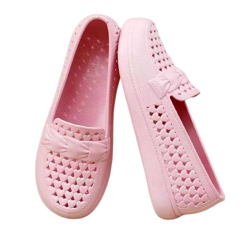 Comfortable Plastic Mesh Non Slip Flat Shoes for Women Breathable & Lightweight | Pink - 41-image-47