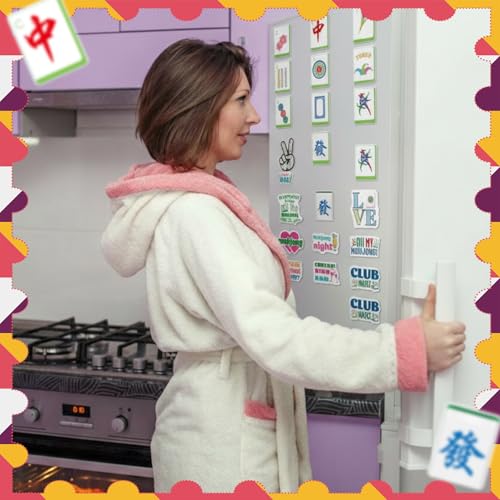 Set de 24 imanes decorativos de Mahjong para refrigerador miniatura 6