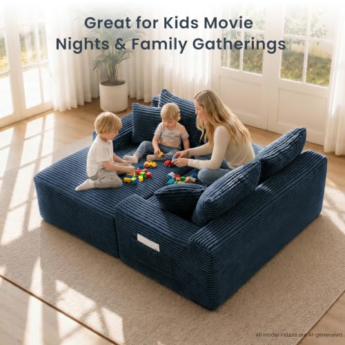 95" Modular Sectional Sofa, Boneless Chaise L-Shaped Couch for Living Room - image 5