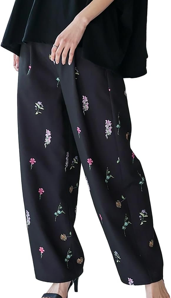 [VITAFELICE] ヴィータフェリーチェ フラワープリントパンツ レディース blc-y29500