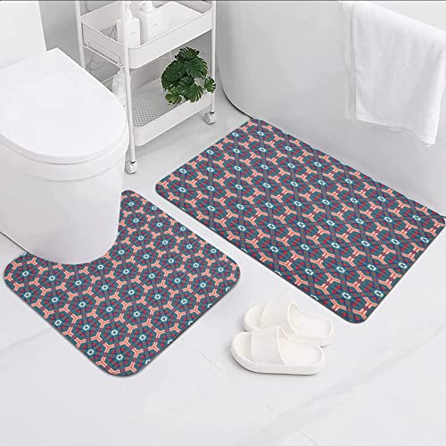 FALOME 2-teilige rutschfeste Badematte,Traditionelle marokkanische Mosaikfliesen, sechseckig, dekorativer…