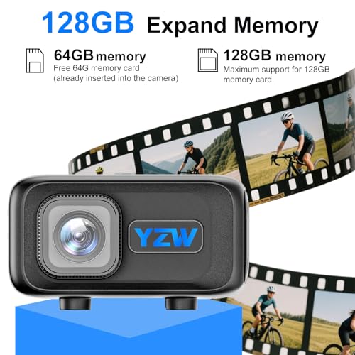 Image of YZW MT100 Motorcycle Bicycle Cycling Recorder, Motorcycle Dash Cam with 64GB SD Card, 2K HD Video Recording, 3 Brackets Contains, Suitable for Different Models, WiFi Mobile APP One-Click Connectivity