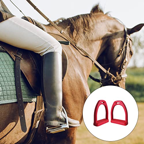 lopituwe Pak van 2 Rijstijgbeugel Draagbare Afneembare Effen Kleur Herbruikbare Volwassen Kinderen Rubber Pad Anti- Voor slip Stijgbeugels Geschenken, Rood, Groot - Afbeelding 8