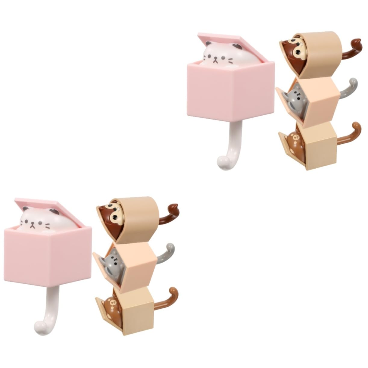 STOBAZA 8piezas Ganchos De Pared Adheribles De Animales Divertidos Percheros Decorativos Para Ropa y Llaves Para Entradas y Habitaciones Infantiles