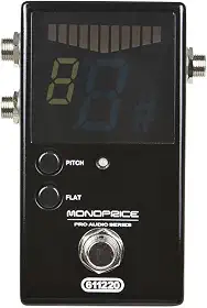 Monoprice Sintonizador de pedal cromático - saídas preto, normal e true-bypass, fácil de afinar seus baixos e guitarras - Série Stage Right