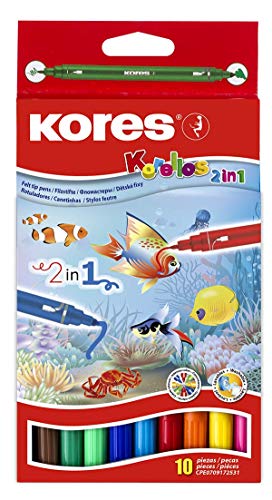 Kores - Korellos 2in1: 10 Pennarelli Colorati a Doppia Punta per...