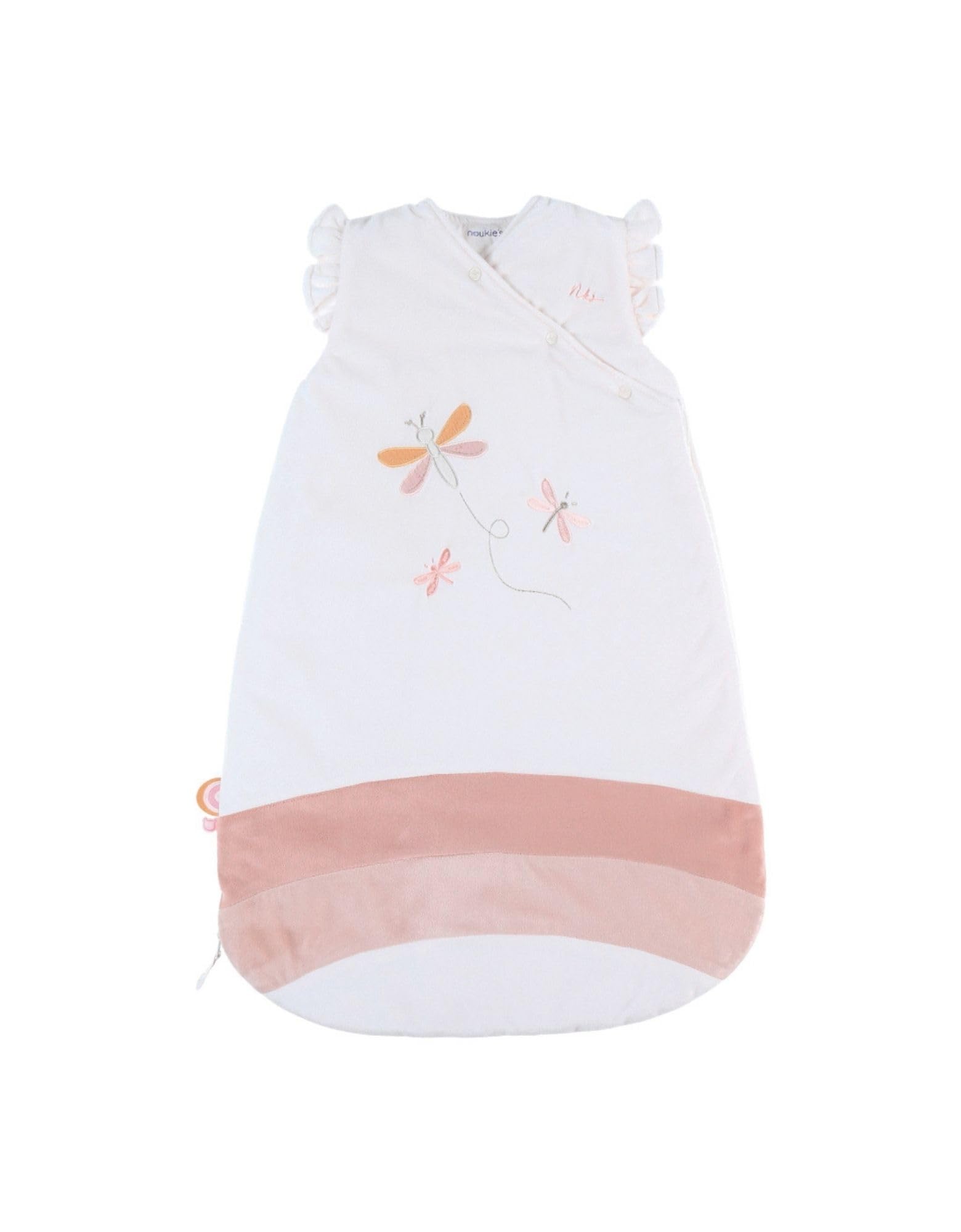NOUKIE'S - Gigoteuse Hiver 0-​6 Mois (70 cm) - Gigoteuse TOG 2 à 3,​5 - Fermeture Zippée - Polyester/​Coton - Blanc & Rose