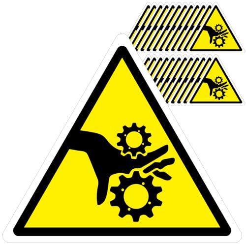 ForraFun 25 PCS Triangular Pinch Point Safety Stickers - 3" Vinyl Pinch Points Label Decals for Machinery Industrial Workplace, Yellow and Black