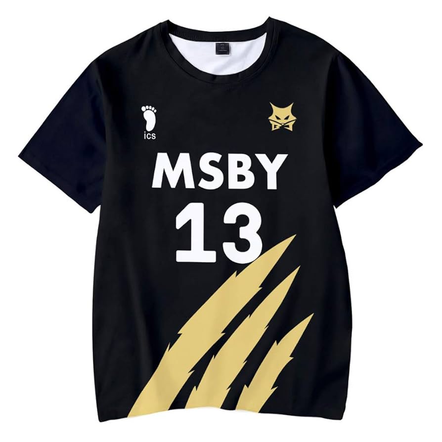 MSBY バレーボールシャツ Mサイズ 13 MIYA QYIFIRST MSBY Black Jackal Volleyball Club Atsumu Miya NO.13