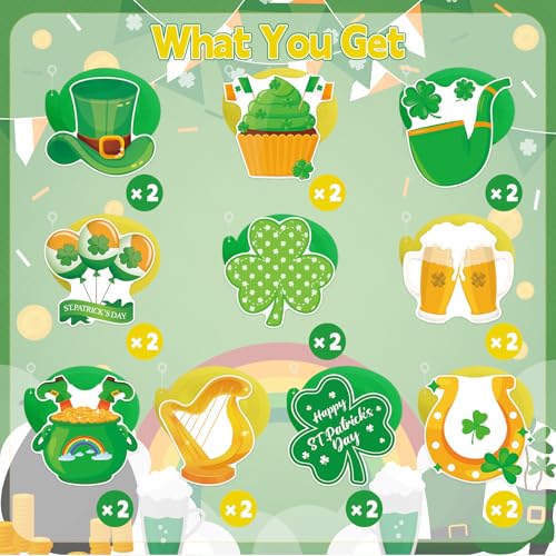 Image of 40Pcs St. Patrick's Day Hanging Swirl Decorations, Irish Lucky Shamrock Clover Ceiling Hanging Swirls St. Patrick's Day Foil Swirls Streamers for Irish Saint Patrick Party Decorations