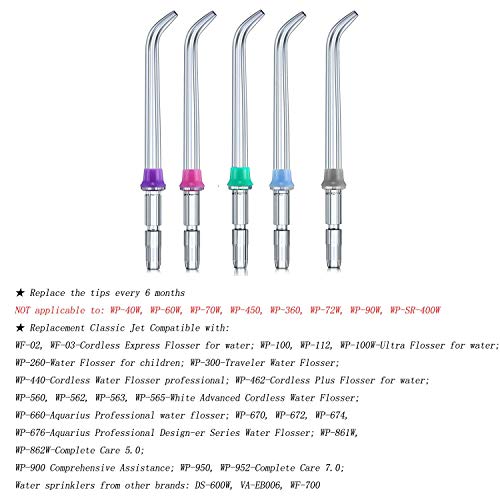 image for Jamverus 5 Pieces Replacement Classic Jet Tips Dental Water Jet Nozzle