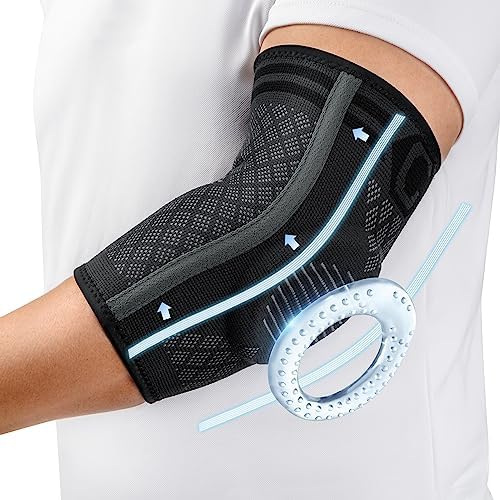 CAMBIVO 2x Ellenbogenbandage Herren Damen, Tennisarm Bandage mit Gelpolster und Seitenstabilisatoren, Bandage Ellenbogen für Schmerzlinderung bei Tennisarm, Golferarm, Sehnenentzün