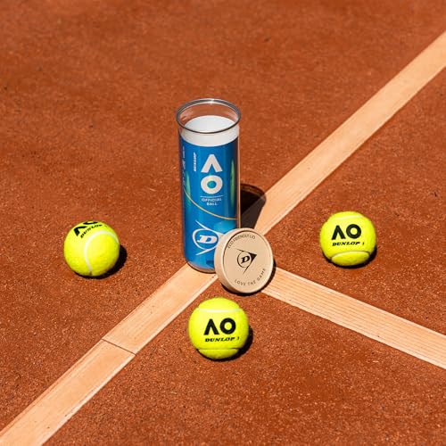 DUNLOP Tennisball Australian Open - für Sandplatz, Hartplatz und Rasen (3 Bälle)