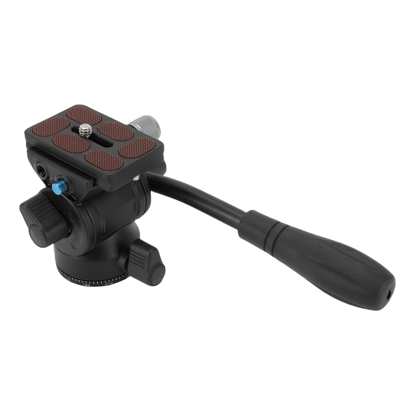 ANGGREK Testa per Treppiede Video, Testa Panoramica e Basculante Leggera in Lega di Alluminio per Fotocamera, Rotazione a 360°, Perfetta per DSLR e Fotografia All’aperto