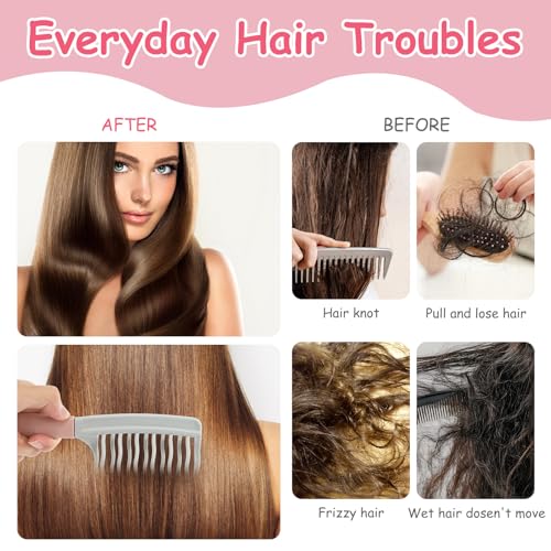 Peine para cabello rizado, 2 piezas, dientes ondulados miniatura 6
