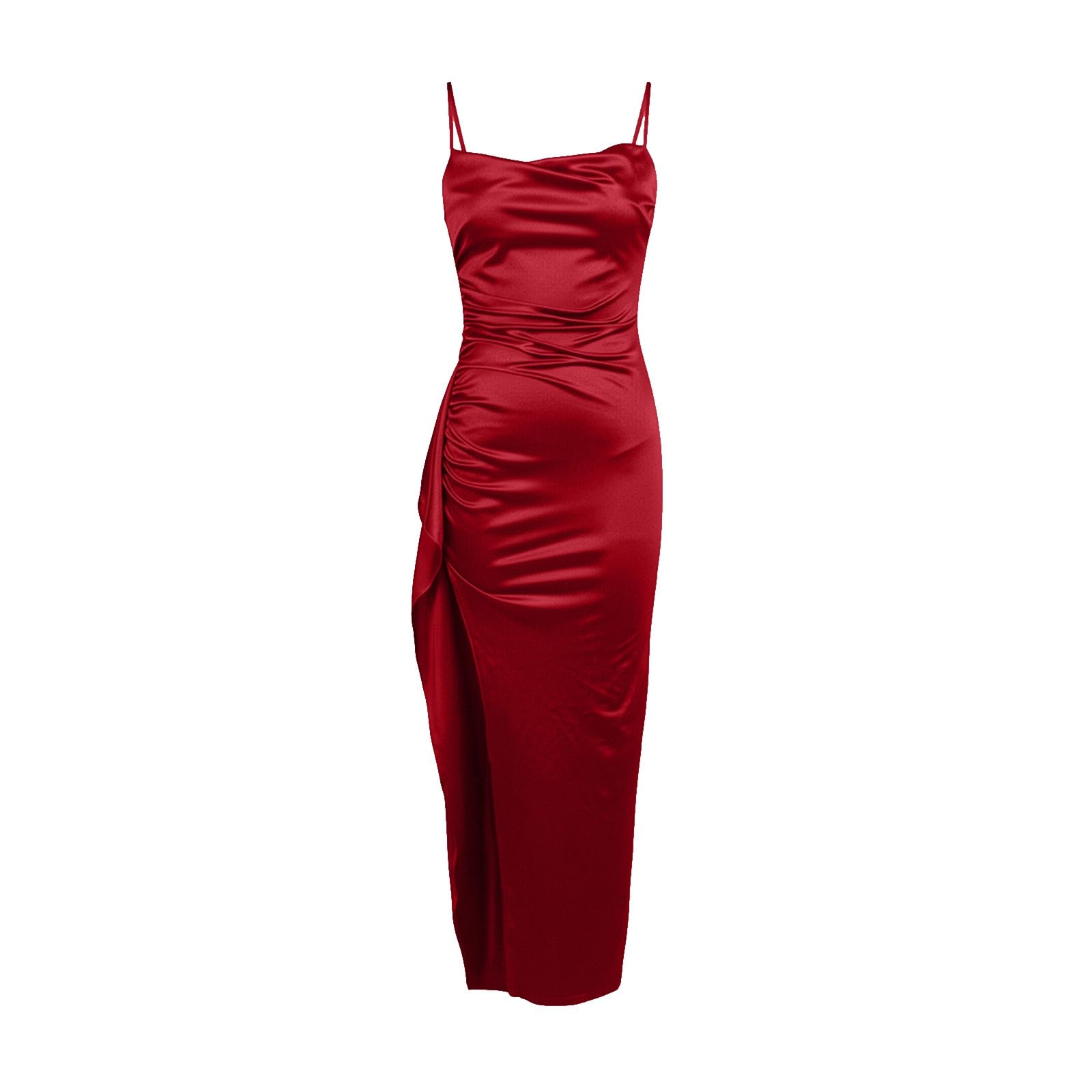 Satin Brautjungfernkleid Damen langes figurbetontes Standesamtkleid formelles edles Ballkleid klassisch zeitlos für standesamtliche Trauungen Hochzeitsfeiern Galas feierliche Familienveranstaltungen