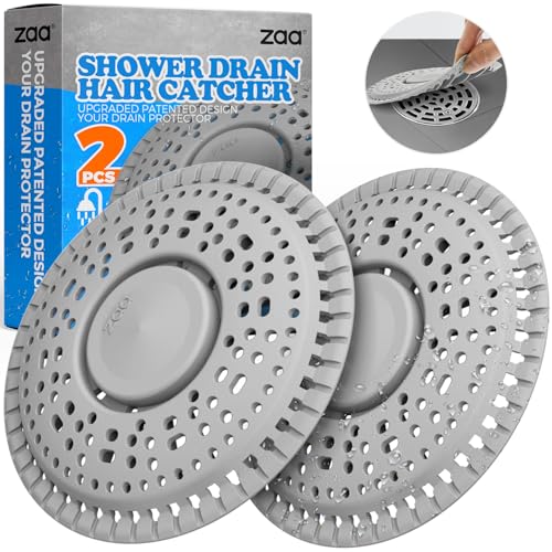 Comparison: Best Drain Catcher For Hair 5 zaa Shower Drain Hair Catcher, 2 Pack Premium Silicone Drain Protector & Shower Drain Cover, Shower Installation Kits for Flat Drains of Shower Room, Bathroom, Gray
