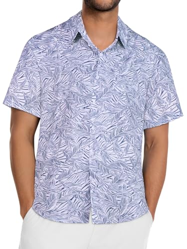 Image of Men Hawaiian Shirt Short Sleeve Summer Beach Button Down Shirts with Pocket