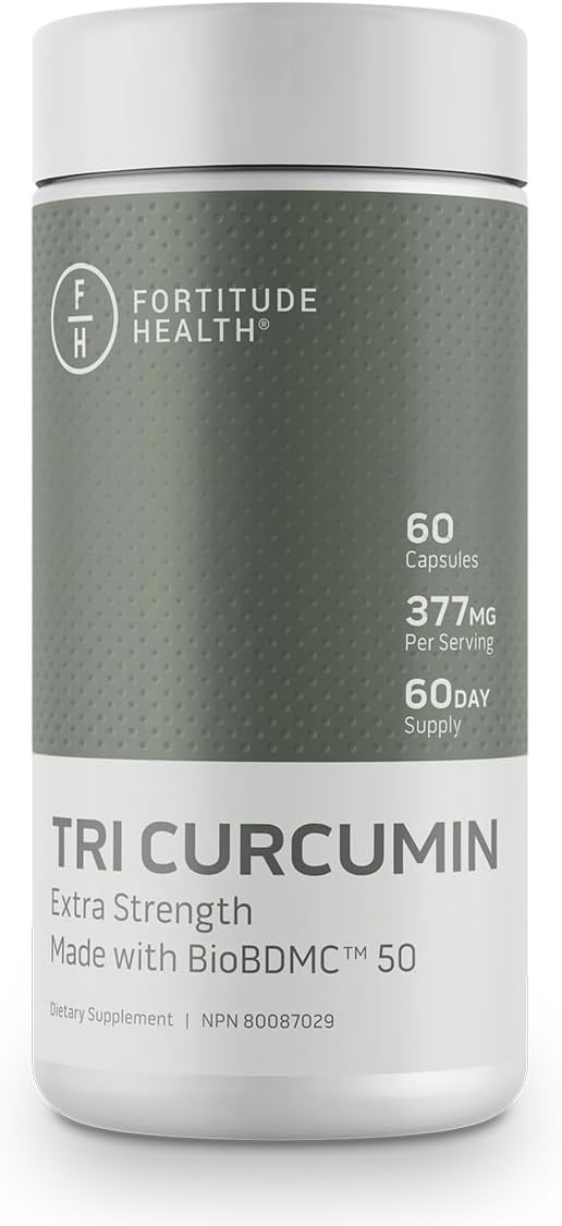 Ballistic Laboratories Fortitude Health Tri Curcumin Capsules | Extra Strength Curcumin with BioBDMC 50 + Turmeric Curcuminoids | Joint Comfort, Inflammation, & Immune Support | 60 Capsules