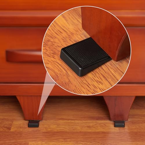 Image of 6-Pack Black Shims for Leveling Furniture & Toilet - Trimmable Hard Plastic Wedges with Non-Slip Texture, Table Stabilizers & Wobble Wedges Rubber Type Levelers for Door, Table