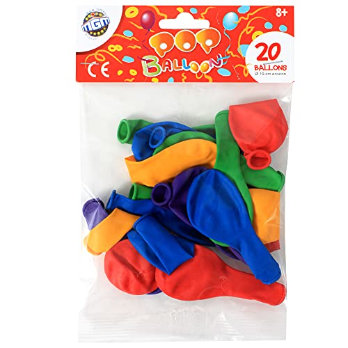 FLYPOP'S - 20 Palloncini da Gonfiare - Festa - 130020 - Multicolore - Lattice Naturale - Bambino - Compleanno - Bomba d'Acqua - 19 cm x 19 cm - A partire dai 3 anni