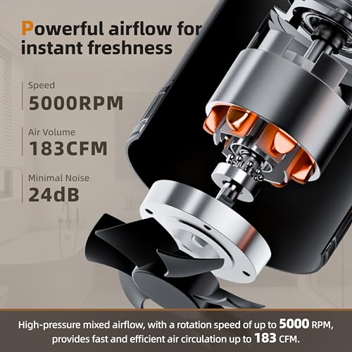 Image of 4 Inch Inline Duct Fan Kit with Timer Humidity Sensor and Temperature Remote, Quiet Ventilation Exhaust Fan for Heating Cooling Booster, Grow Tents, Boat Comes with Base Cord Screw