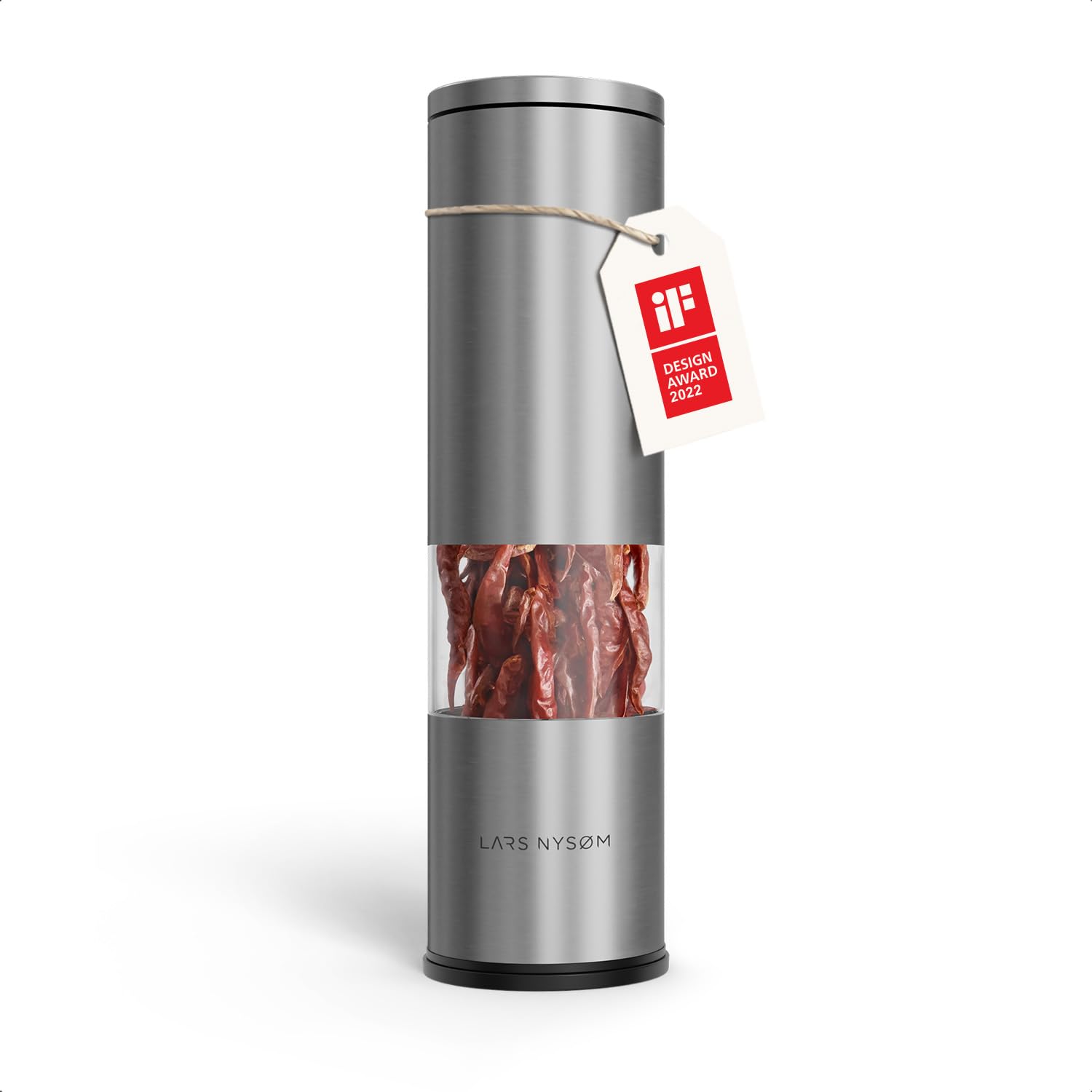 LARS NYSØM Chilimühle mit Edelstahl Schneideblatt I Premium Chili Cutter I Designer Gewürzmühle (Stainless Steel)