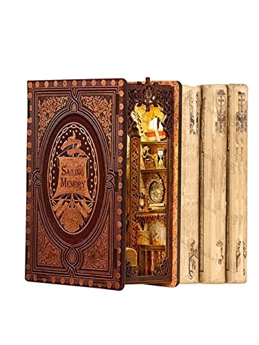 Yeeda Serre-livres en bois 3D pour décoration de bibliothèque, serre-livres en bois antidérapant, décoration pour la maison et le bureau Cover