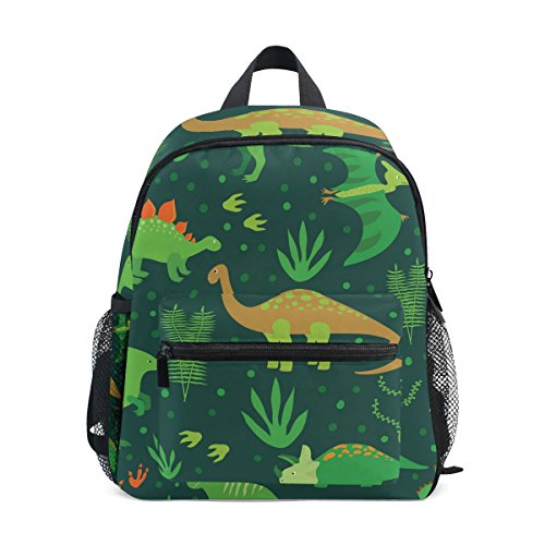 Green Dinosaurs PreSchool Bag Kids Backpack for Toddler Boy Girls Age 2-7