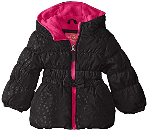 Pink Platinum Girls' Puffer Coat In Heart Print