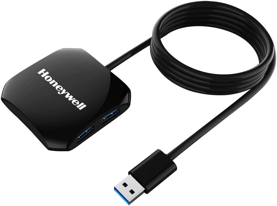 - Honeywell Momentum 4-1 USB 3.0 Hub, 1.2 Meter Cable, Max Current 900mA, Transmission Speed 5GBPS, Universally Compatible with All USB PC, Laptop, Speaker, Mobile, Pen Drive,Hard Drive,Keyboard Printer