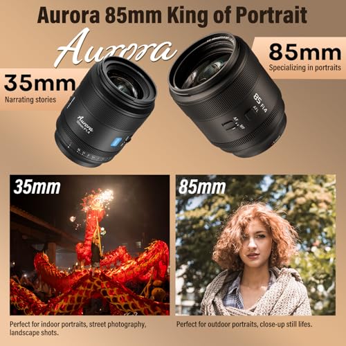 Image of SIRUI Aurora 85mm F1.4 Full Frame Auto Focus Lens, Telephoto Prime Portrait Lens for L Mount Cameras, Black