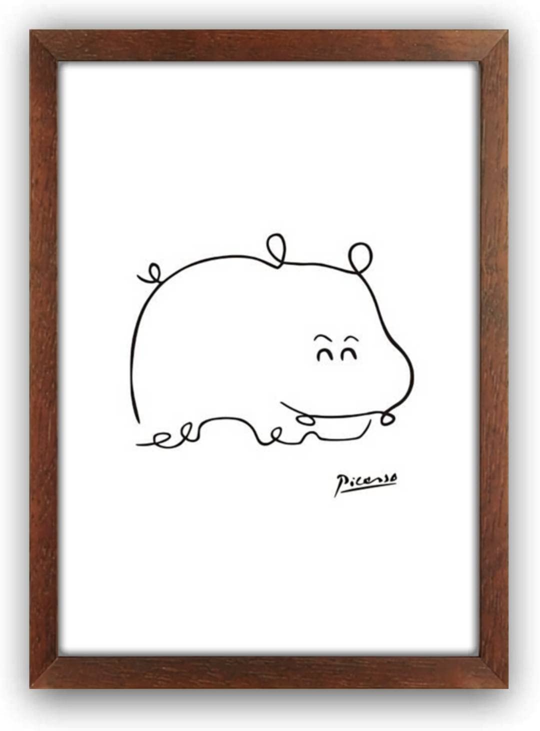 Amazon.co.jp: ポスターaoipro ピカソ カバの絵 (A4サイズ（木目