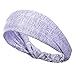 ZANGAO Solido Colore Sport Yoga Band Unisex Capelli della Fascia Elastica for Fasce Uomo Donna Stretch all'aperto Testa Fitness Hairband (Color : Light Purple)