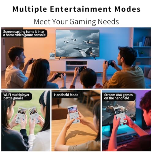 Image of Anbernic RG34XXSP Foldable Retro Handheld Game with 3.4 Inch IPS Screen Linux System Built-in 64G TF Card 5000+ Games Handheld Emulator Support 5G WiFi Bluetooth TV Output(Off White)