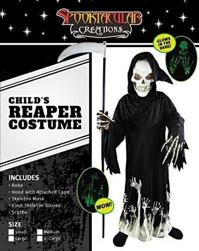 Spooktacular Creations Kids Grim Reaper Glow In The Dark Deluxe Phantom Costume #TOP5