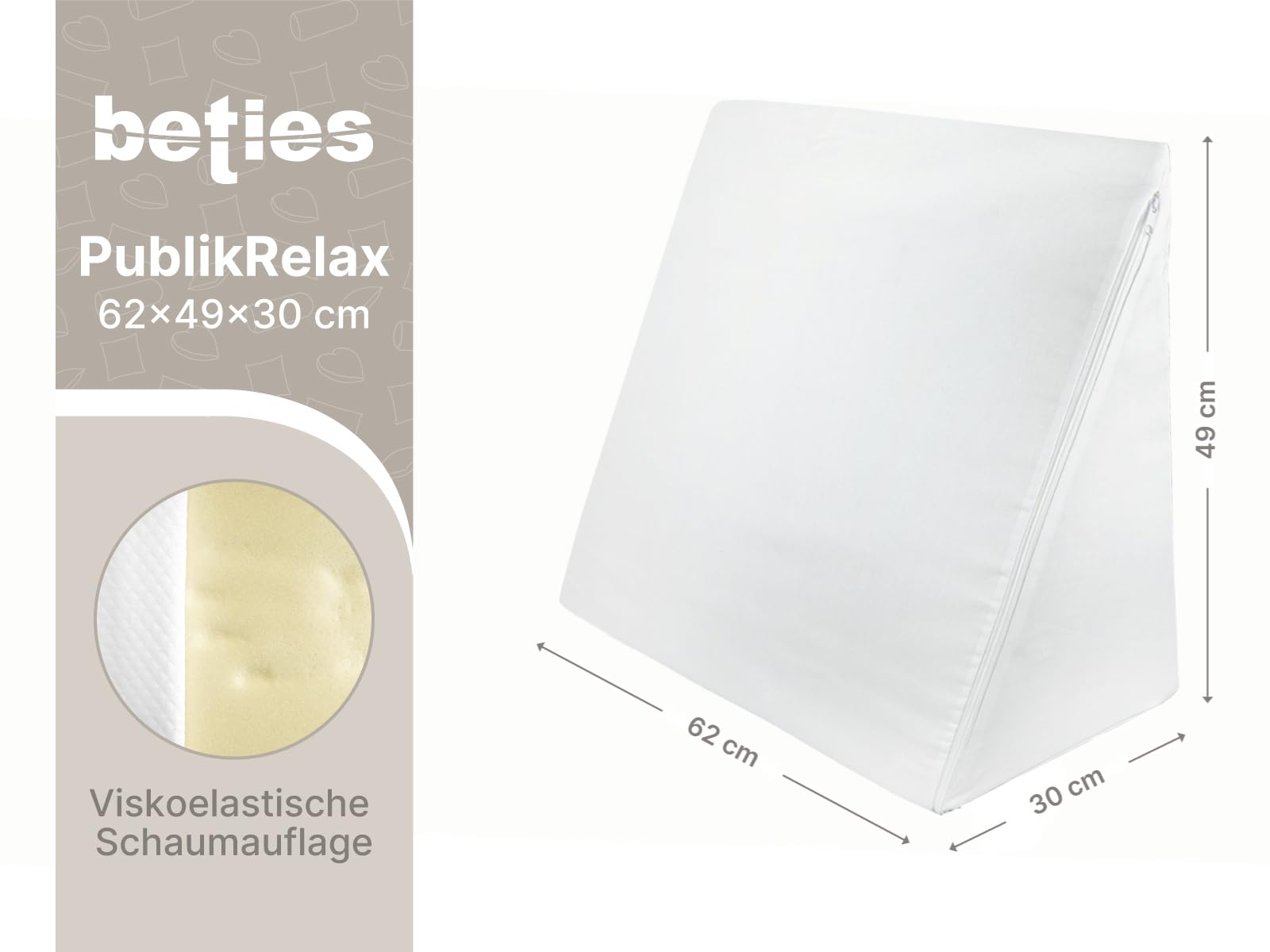 beties PublikRelax Visco Keilkissen 62x49x30 cm
