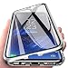 Produktbild Kompatibel für Huawei Mate 20 X 5G Hülle, Magnetische Metallrahmen 360 Grad Handyhülle Vorne und Hinten Gehärtetes Glas Handyhülle Stark Magnetic Case Panzerglas Doppelseitige Hülle, Silber