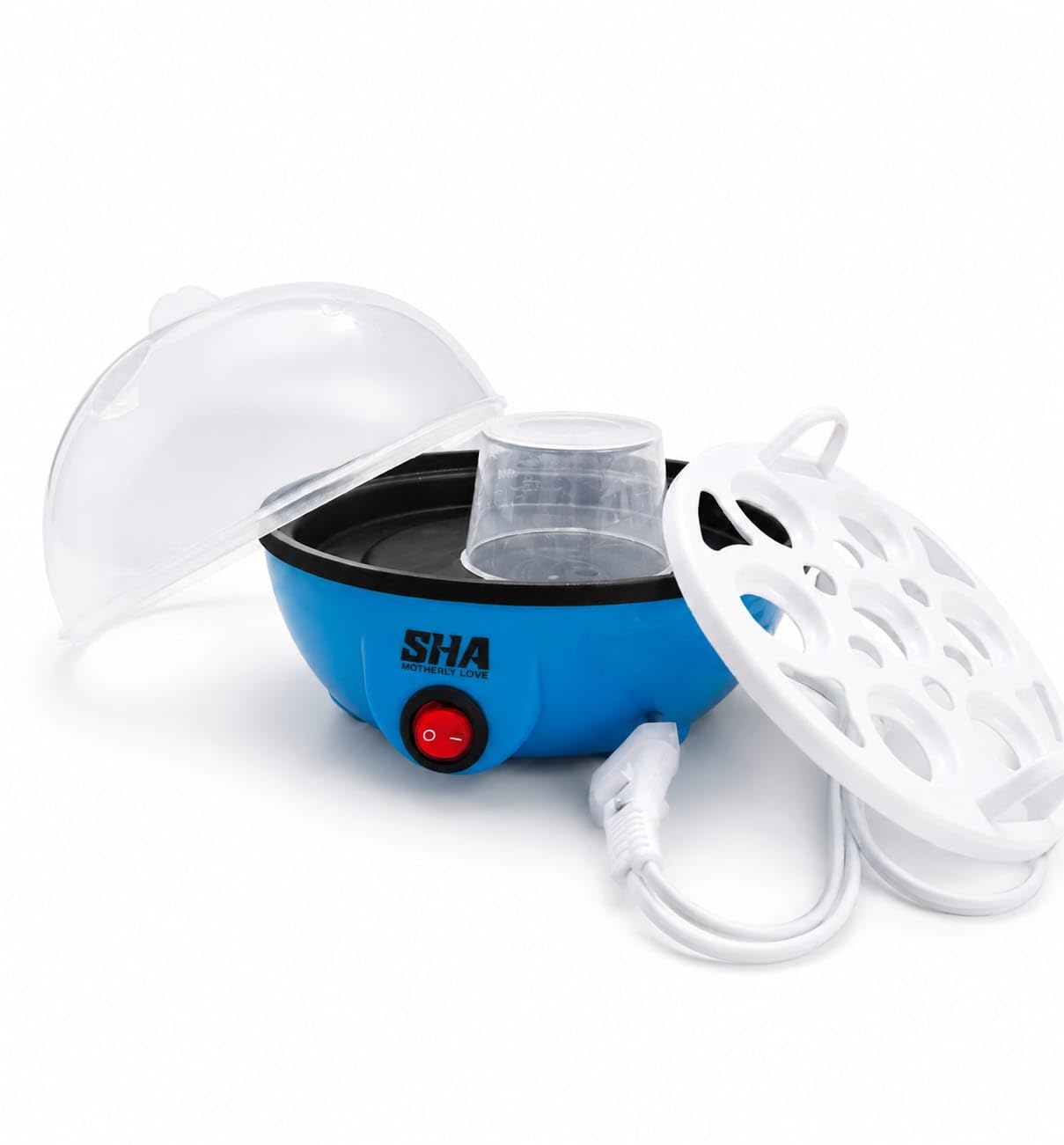 Electric Egg Boiler Machine 350W | 7 Egg Automatic Egg Cooker | lectric Egg Boiler & Poacher | 350W | 7 Egg Capacity | Auto Shut-Off | Transparent Lid | White & Blue | 6 Months Warranty-image-10