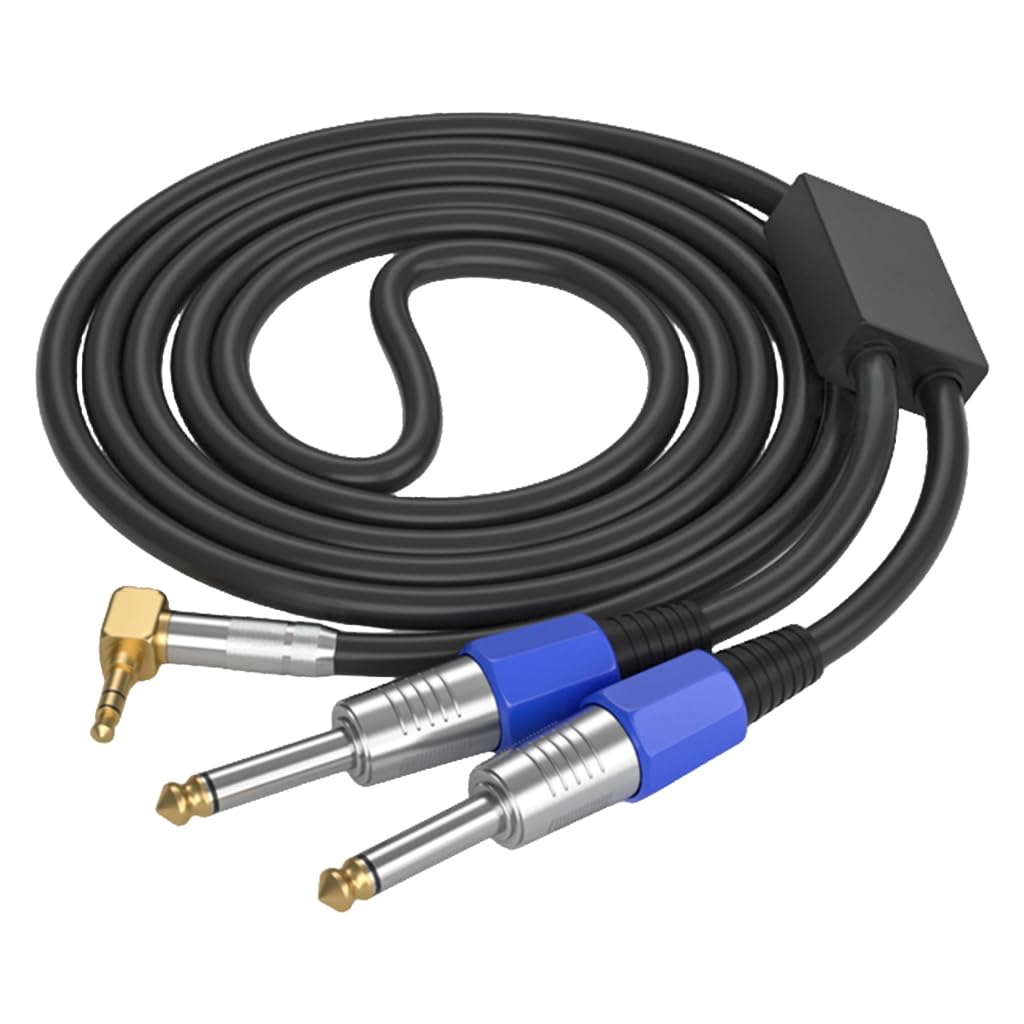 Câble audio 3,5 mm vers double 6,35 mm vers deux adaptateurs Y répartiteur pour systèmes audio pour studio et scène