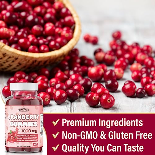 New Age CRAN1 Cranberry Gummies Urinary Tract Health Gummies 1000Mg - Supports Bladder, Kidney thumb #4