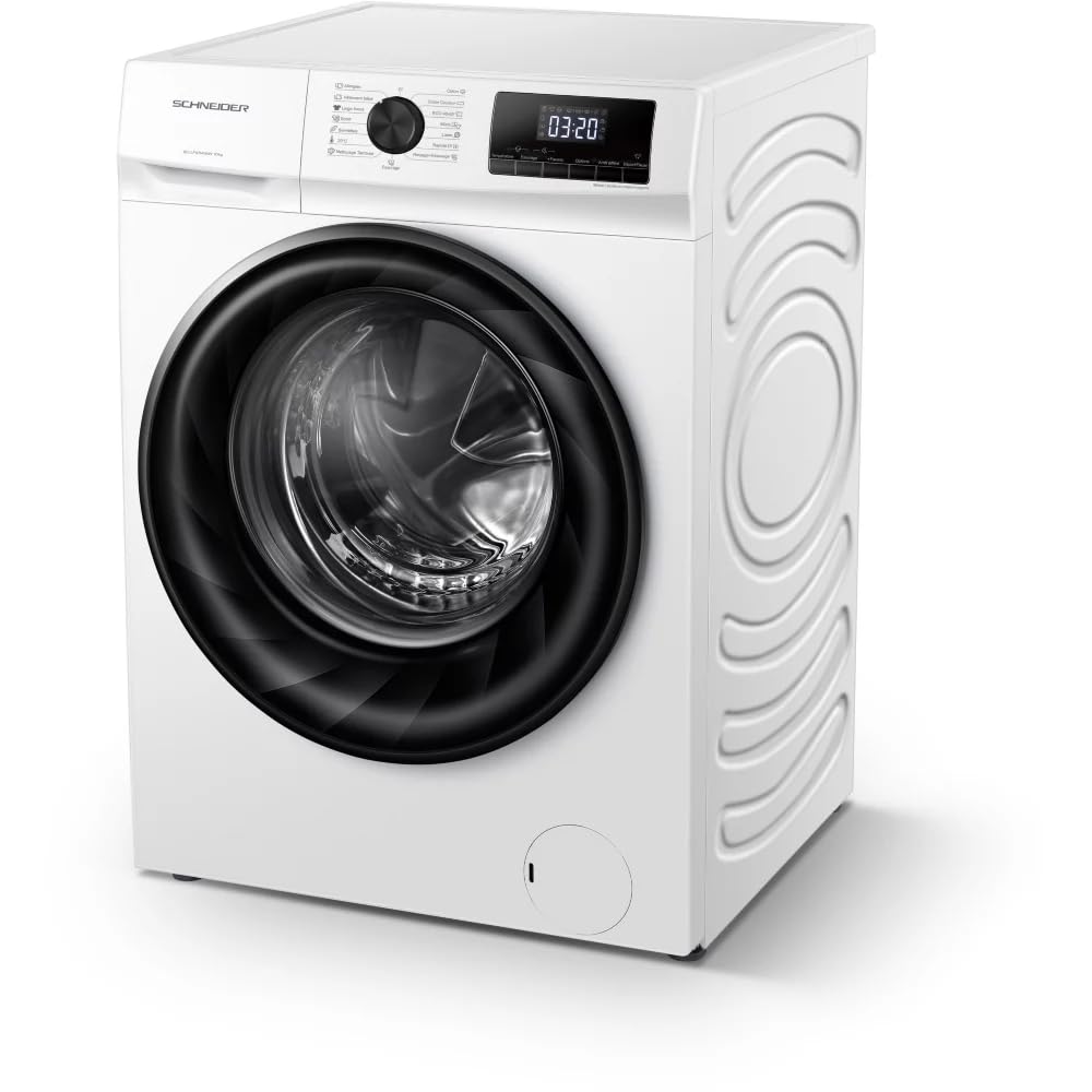 SCHNEIDER SCLLF1014VAW, Lave linge frontal, 10 kilos, Fonction vapeur, Moteur inverter, 1400trs/min, 15 programmes, Pieds réglables, Blanc