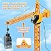 28-Inch RC Construction Tower Crane Toy for Kids, 4 Channel Remote Control Crane Toy with LED Light, Grabber, Log, Lifting Basket, 360° swivel, STEM Educational Learning Toys for Boys Ages 3 and Up
