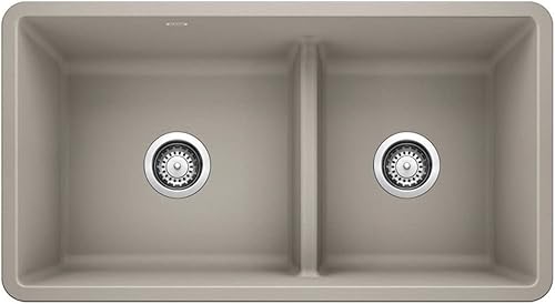 Vista 29 de BLANCO 442525 Precis - Fregadero marrón café reversible de 1-3/4 con división baja, 33 pulgadas de largo x 18 pulgadas de ancho x 9.5 pulgadas