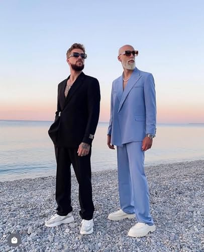 Mens Suit for Wedding 2 Piece Formal Slim Fit Suits for Men Business Double Breasted Suit Men Tuxedo for Prom Party4