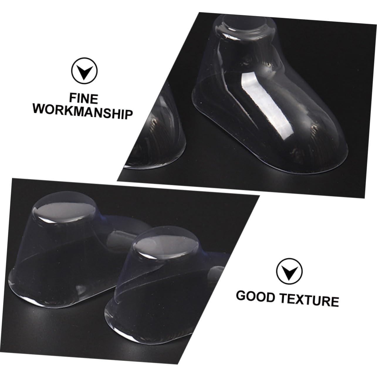 Cabilock 100 Stück Transparenter Pvc Babyfuß Präsentationsständer für Kinderschuhe Stabil und Knitterfrei für Babysocken und Kleinkinderschuhe